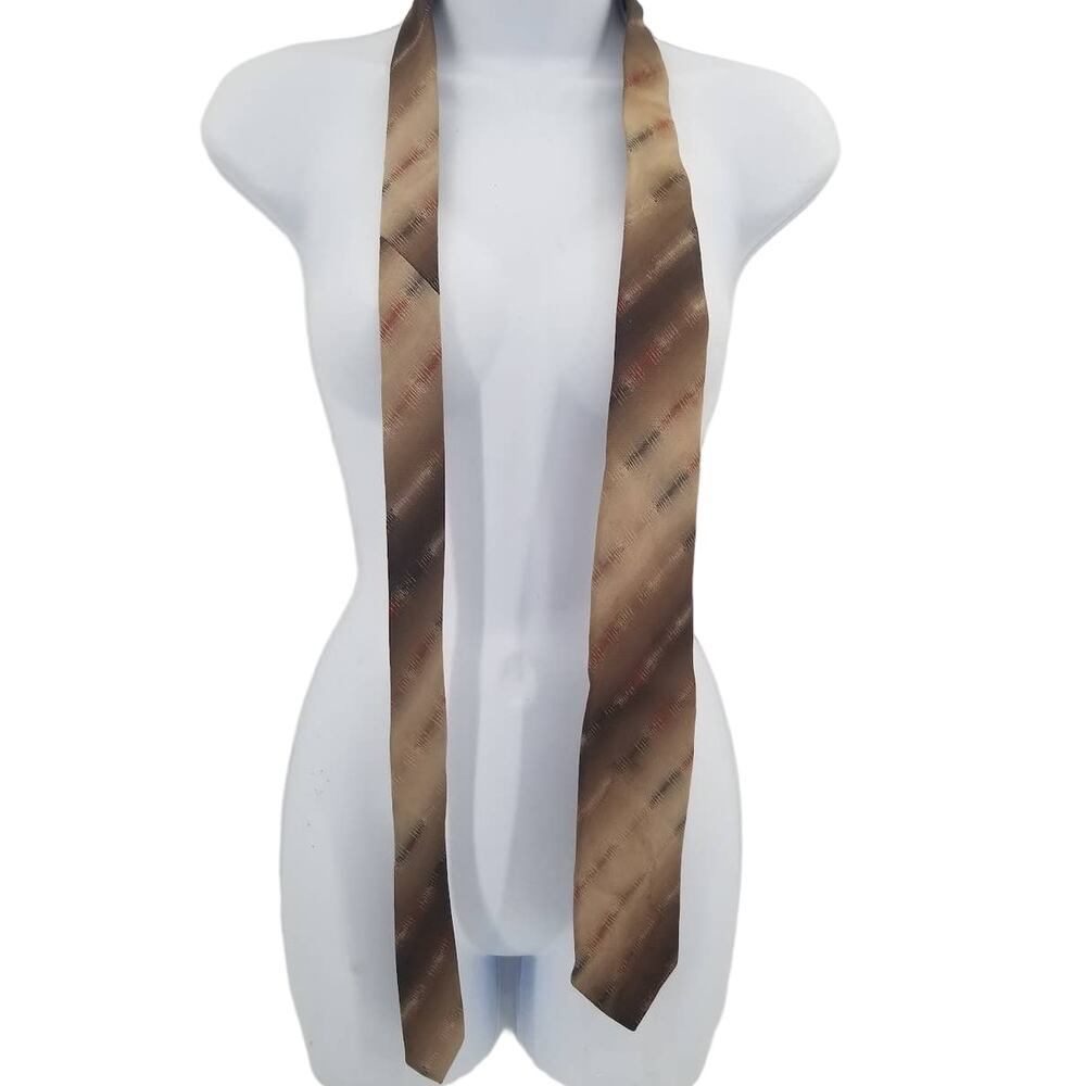 Vintage Men's Neck Tie Necktie Multicolor brown tan ombre funky